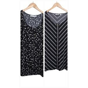 Lot Of 2 Susan Graver Black Pullover Tops Womens Plus SZ 3X Office Everyday